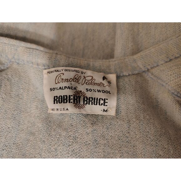Vintage Robert Bruce Women's Medium Cardigan Light Blue Alpaca Wool Union Made - Picture 7 of 8